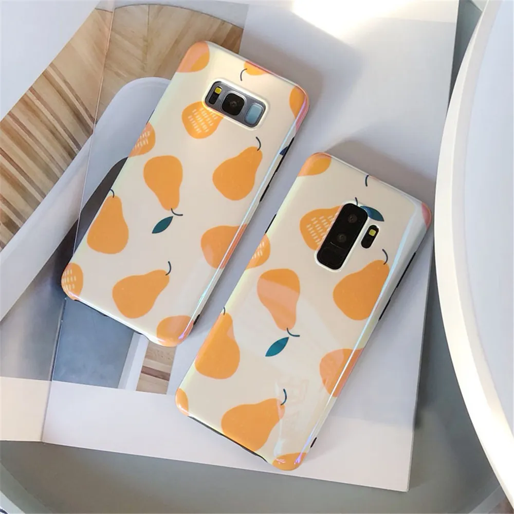 Корейский стиль случаях плоды персика груша чехол для samsung Galaxy S10 S8 S9 плюс Lite