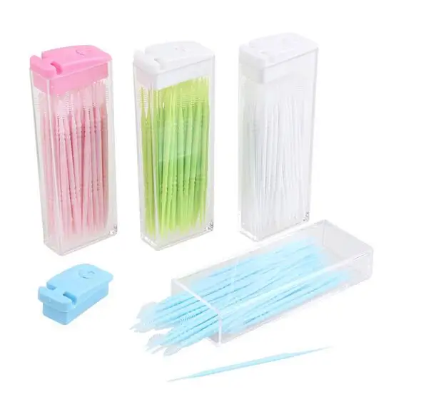 2017 модные 50 шт/кор. Пластиковые зубочистки в прозрачный чехол корейский