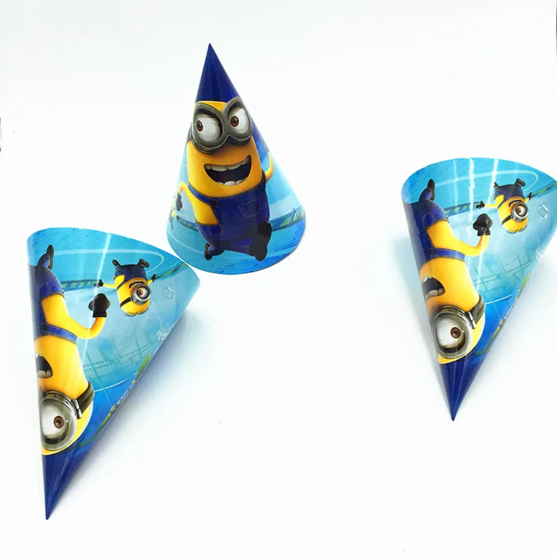 6 шт./лот бумажные шапки с миньонами на день рождения товары для дня праздничные