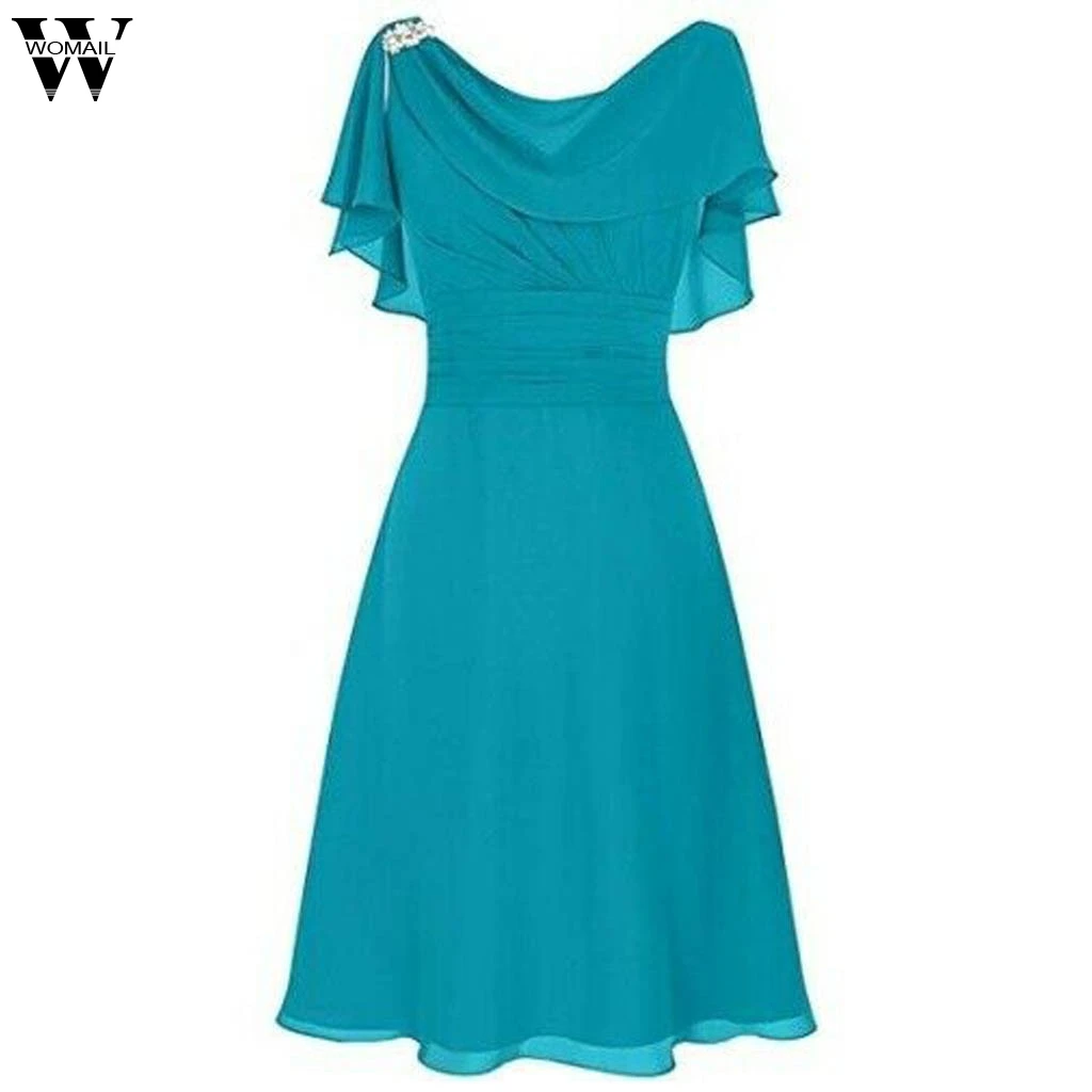 Женское платье на одно плечо June6 формальное шифоновое с высокой талией|Пляжная