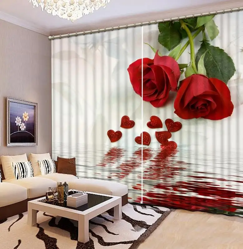 Элегантные roamtic темные розы Шторы Современные роскошные затемняющие шторы для
