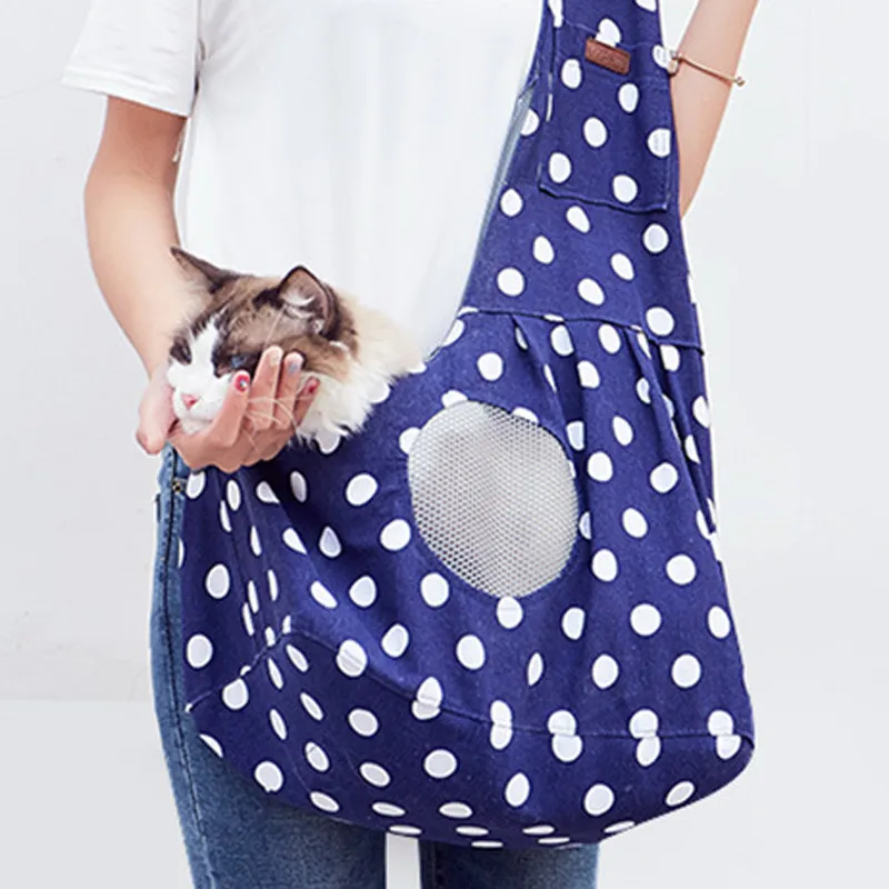 Холщовая Сумка слинг для домашних животных кошек и собак регулируемая дышащая
