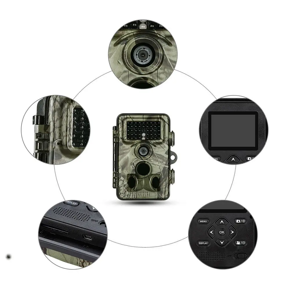 

PDDHKK 2.4inch Full HD IR Hunting Trail Camera 16MP 940nm Invisible Night Vision PIR Sensor Audio Recording Password Protection