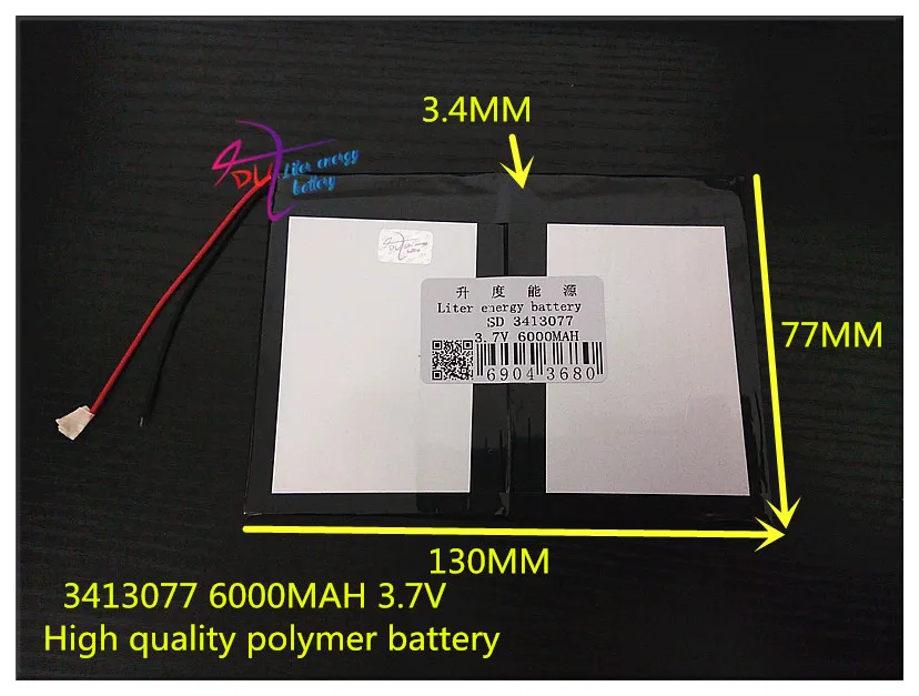 3 7 V 6000mAH 3413077 полимерный литий ионный/литий ионный аккумулятор для планшетных ПК