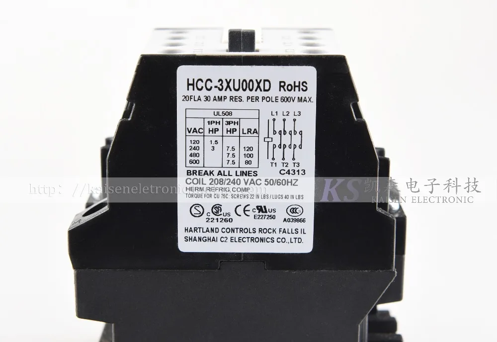 

208V-240V 20A HCC-3XU00XD three-phase / three-pole Galanz air conditioning three-phase AC contactor