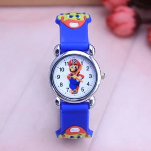 Бесплатная доставка 1 шт.лот оптовая продажа Супер Марио мультфильм часы, 3D кварцевые Дети Цена по прейскуранту завода