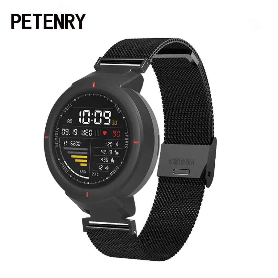 Strap for Xiaomi Huami Amazfit Verge Metal Stainless Steel Milanese Watch Band Bracelet Wristband Accessories | Электроника