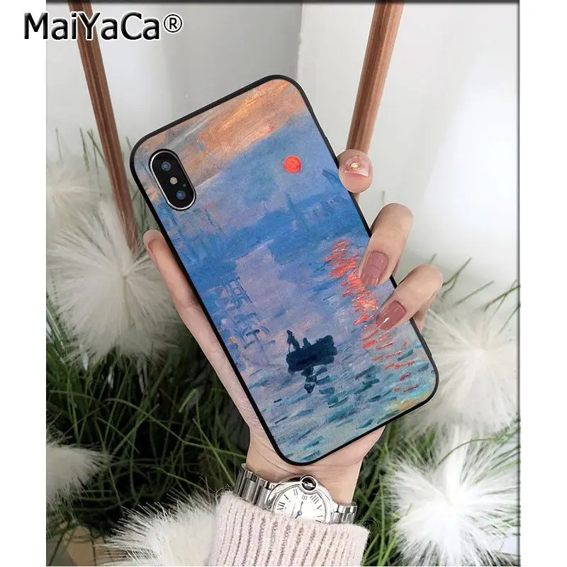 Мягкий силиконовый чехол для телефона MaiYaCa Claude Monet Garden Lotus Bridge из ТПУ черного цвета