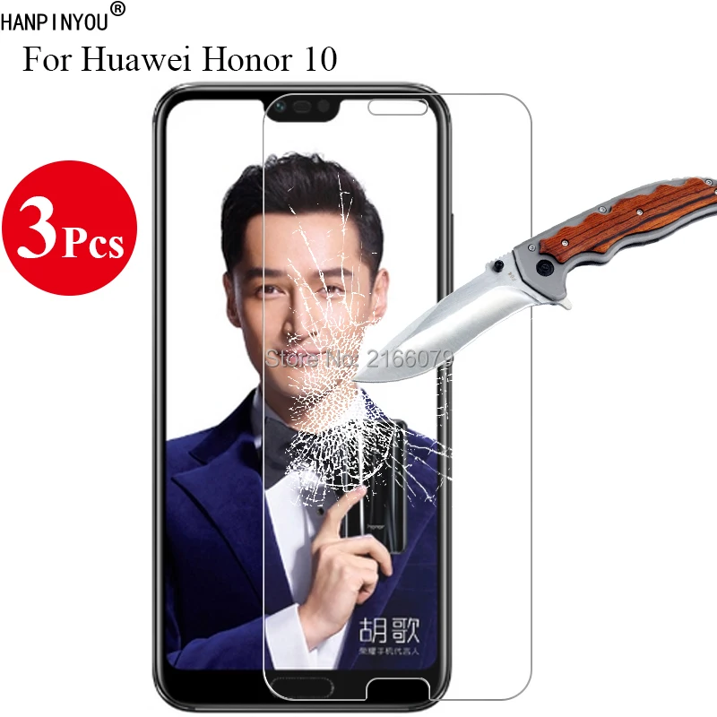 

3 шт./лот, новое твердое закаленное стекло 9H 2.5D для защиты экрана Huawei Honor 10 Honor10 5,84 ", защитная пленка + чистые инструменты