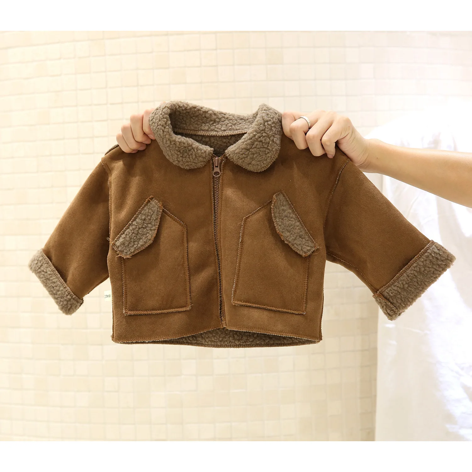 WLG/зимние модные пальто для мальчиков и девочек детские бархатные толстые куртки