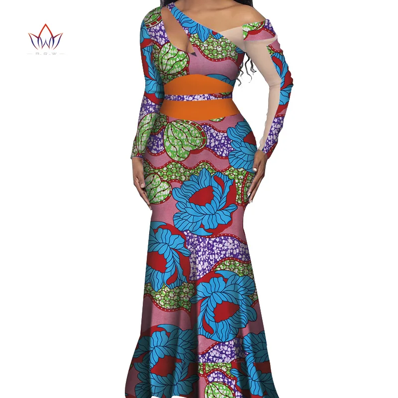 Vestidos африканские платья для женщин Дашики элегантное вечернее платье размера плюс Srapless традиционная африканская одежда WY4526 - Цвет: 19