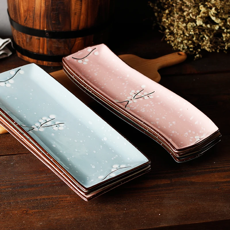 Японская тарелка для суши креативная прямоугольная керамическая фарфоровая