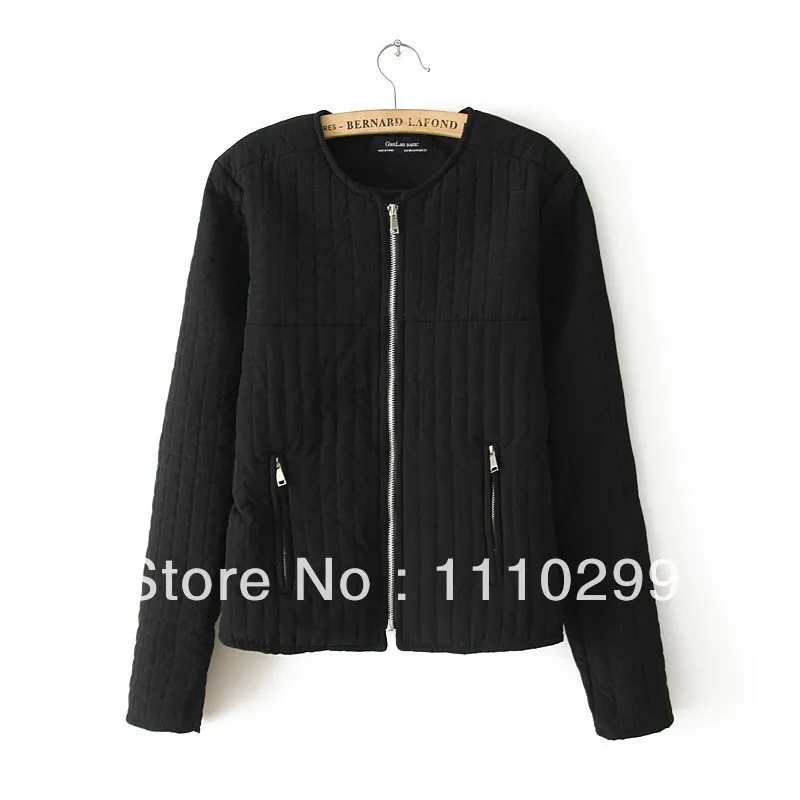 2014 new winter woman's European style coat diamond quilted cotton padded Zip Jacket thicken warm down free shipping LC044 | Женская