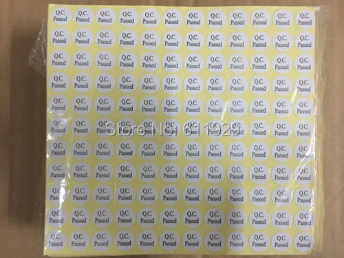 

free shipping wholesales "QC passed" sticker dia.1.3cm/QC PASS sticker/gift packing sticker/clothing labels 1980 pcs a lot
