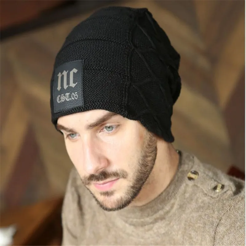 2016 модная шерстяная шапка Мужская Уличная теплая зимняя вязаная уличная