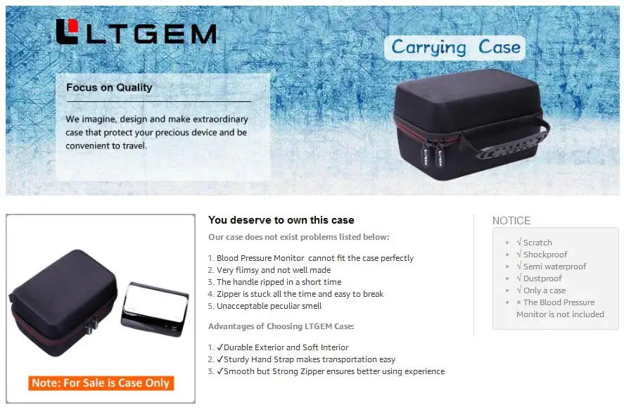 LTGEM EVA Жесткий Чехол для Omron Evolv Bluetooth беспроводной верхний монитор артериального давления на руку-Путешествия Защитная сумка для хранения