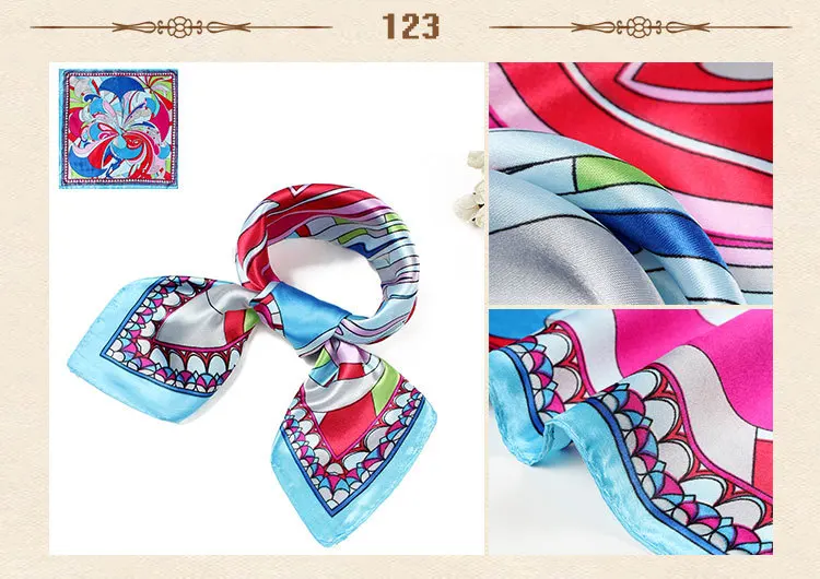 Шарфы из шелка для женщин 60 см разноцветные бандана повседневного ношения