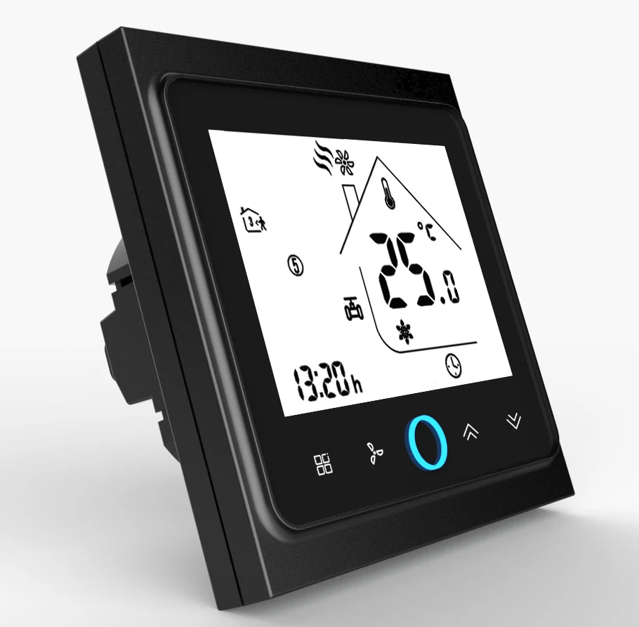 BLACK 2 трубы охлаждения нагревательный вентилятор катушки NC без клапана modbus термостат RS485 RTU связь для контроля температуры Переключатель - Цвет: BLACK