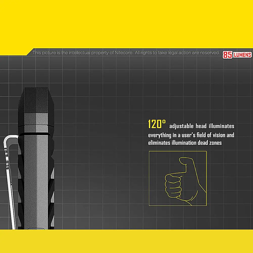 Nitecore Thumb 85 люменов USB Перезаряжаемый красный и белый двойной источник света СВЕТОДИОДНАЯ цепочка для ключей свет-наклона работы свет клип