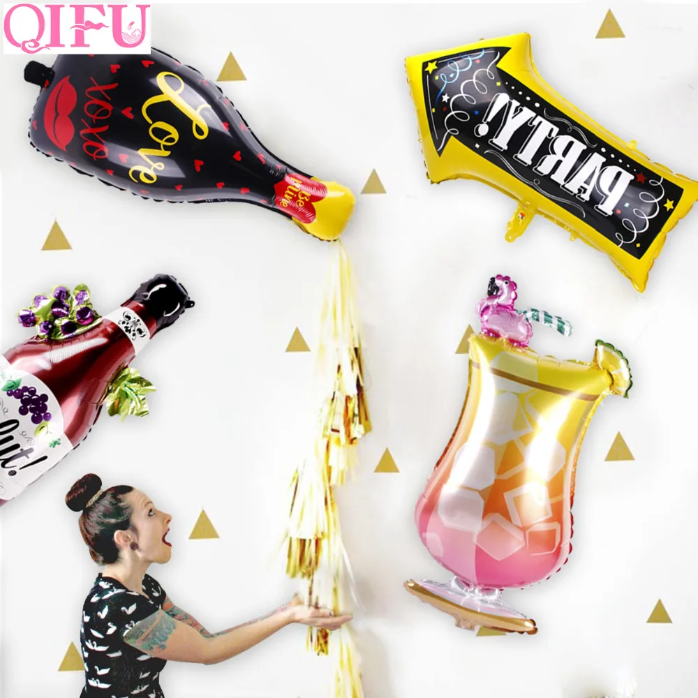 

QIFU Bride and Groom Foil Heart Balloons Giant Wedding Balloons Aluminum Ballon Engagement Baloon Wedding Party Supplies