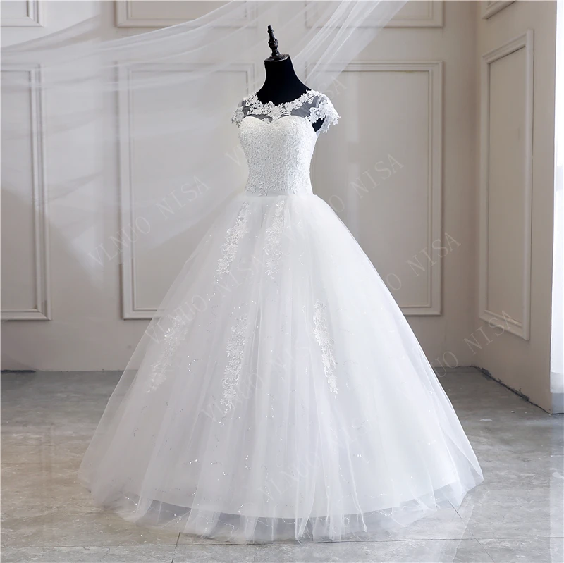 Robe De Mariee Grande Taille Новое свадебное платье аппликационные жемчужины для кружева милое бальное платье принцессы размера плюс винтажные невесты 25