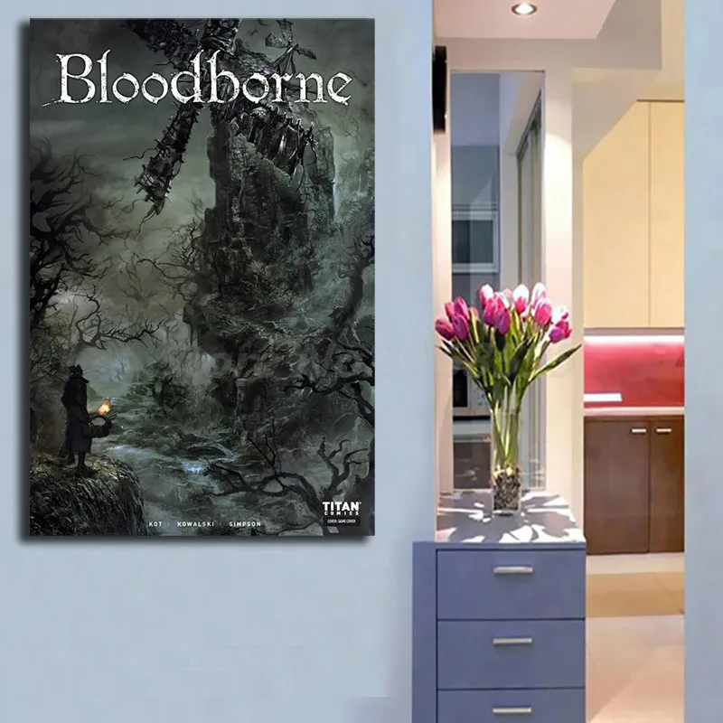 Игра Bloodborne Обложка HD стеновое Искусство Холст плакат и печать холст Картина