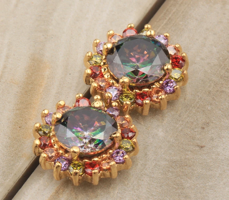 Женские серьги гвоздики с цирконом в форме круга|colorful stud earings|stud earringsstud earrings for women
