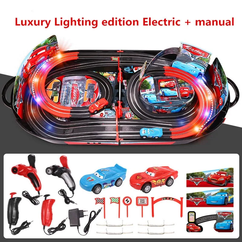 Luxury Lighting Рекомендуемая детская игрушка двойной трек гоночный Маккуин родитель-ребенок интерактивный электрический пульт дистанционного управления автомобиль общая мобилизация - Цвет: Luxury Lighting