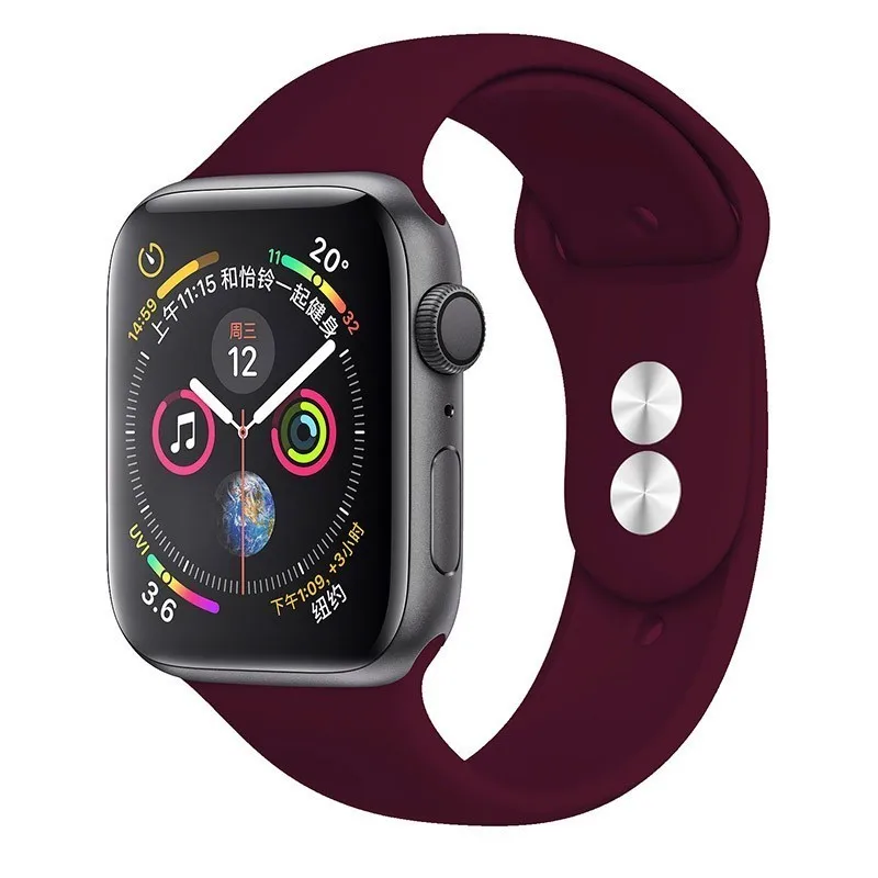 39 Wine red Мягкий ремешок для Apple Watch 42 мм серия 4 3 iwatch ремешок 38 мм 44 мм 40 мм pulseira correa браслет умные часы аксессуары петля - Цвет ремешка: 39 Wine red