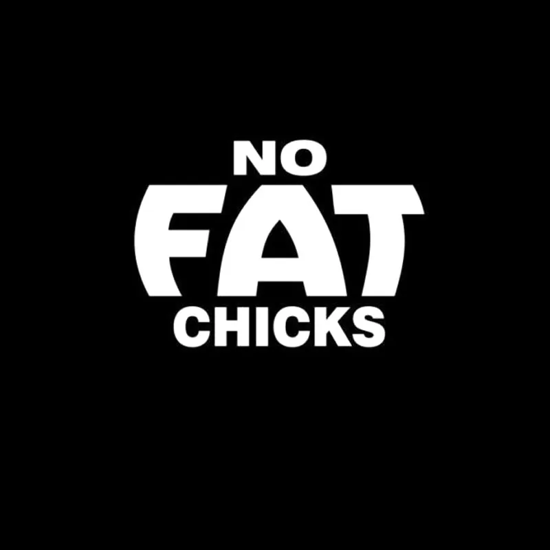 YJZT 14CM*10CM Fun NO FAT CHICKS Vinyl Car-styling Car Sticker Decals Black/Silver C11-0610 | Автомобили и мотоциклы