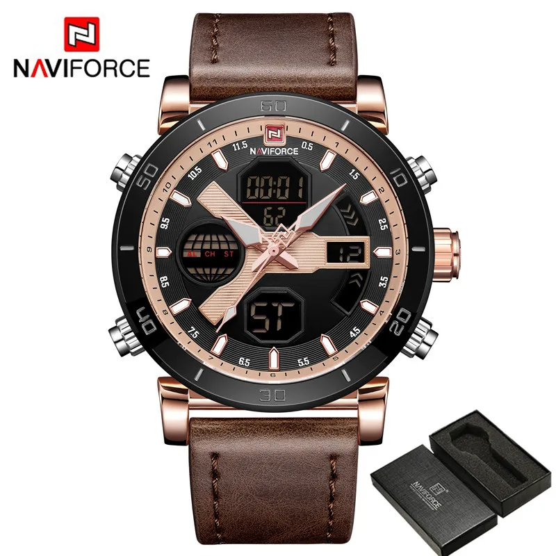 Часы NAVIFORCE мужские спортивные армейские аналоговые светодиодный кварцевые| |