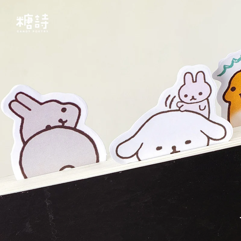 45 шт./кор. милые Мультяшные длинные уши животные мини украшение бумажная наклейка