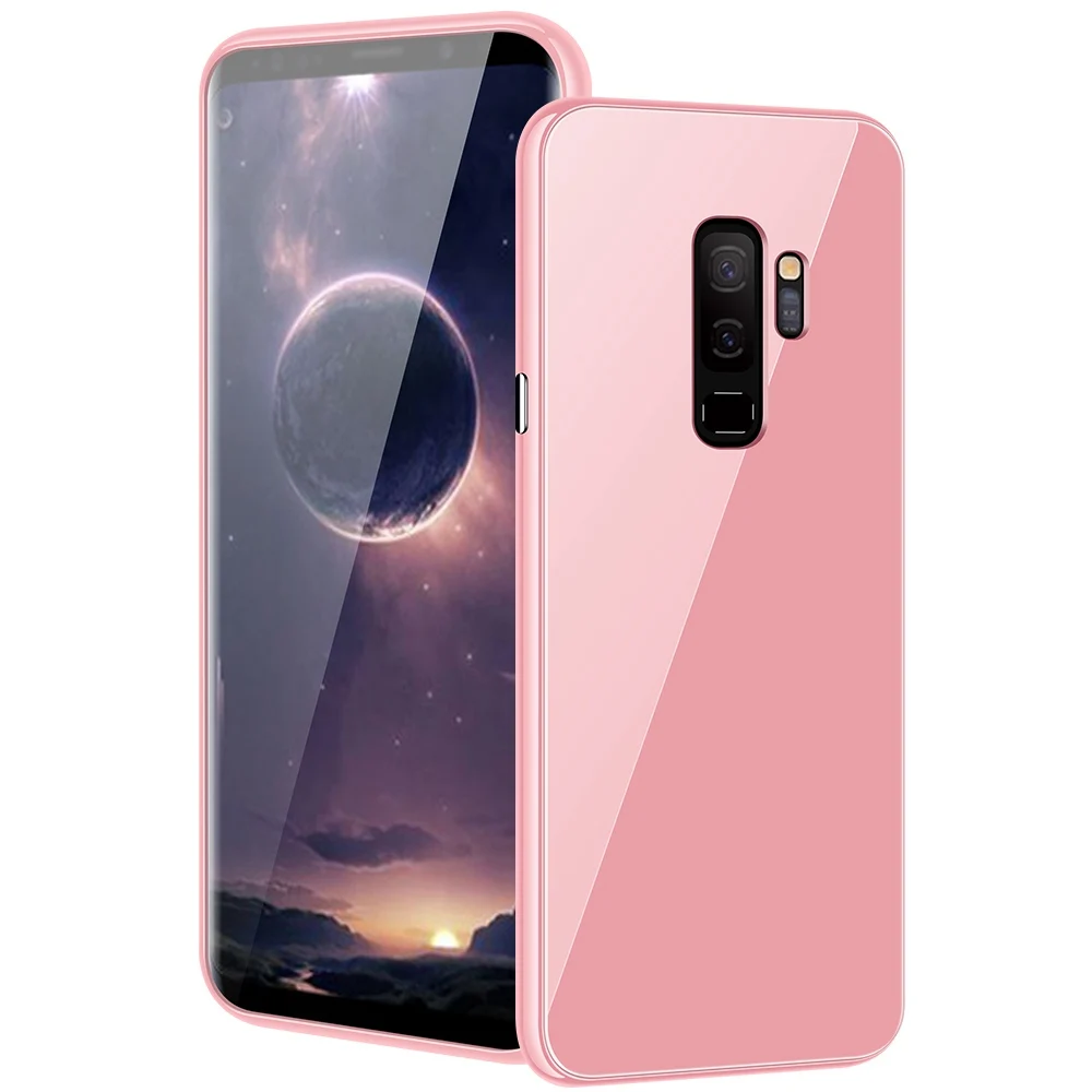pink 360 магнитный чехол с полной защитой для samsung Galaxy S7 edge S8 S9 Plus, чехол с магнитной адсорбцией для очков, чехол для Note 9 8 - Цвет: pink