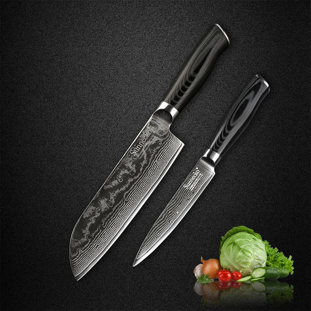 2 шт. японские кухонные ножи Santoku 7 дюймов|Наборы ножей| |