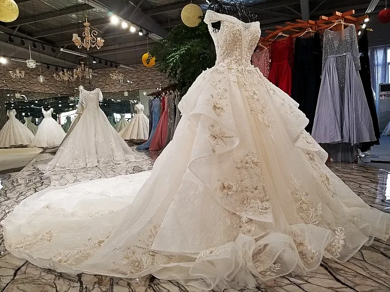 LS32114 1 свадебное платьесупер большая юбка асимметричный дизайн органза ткань