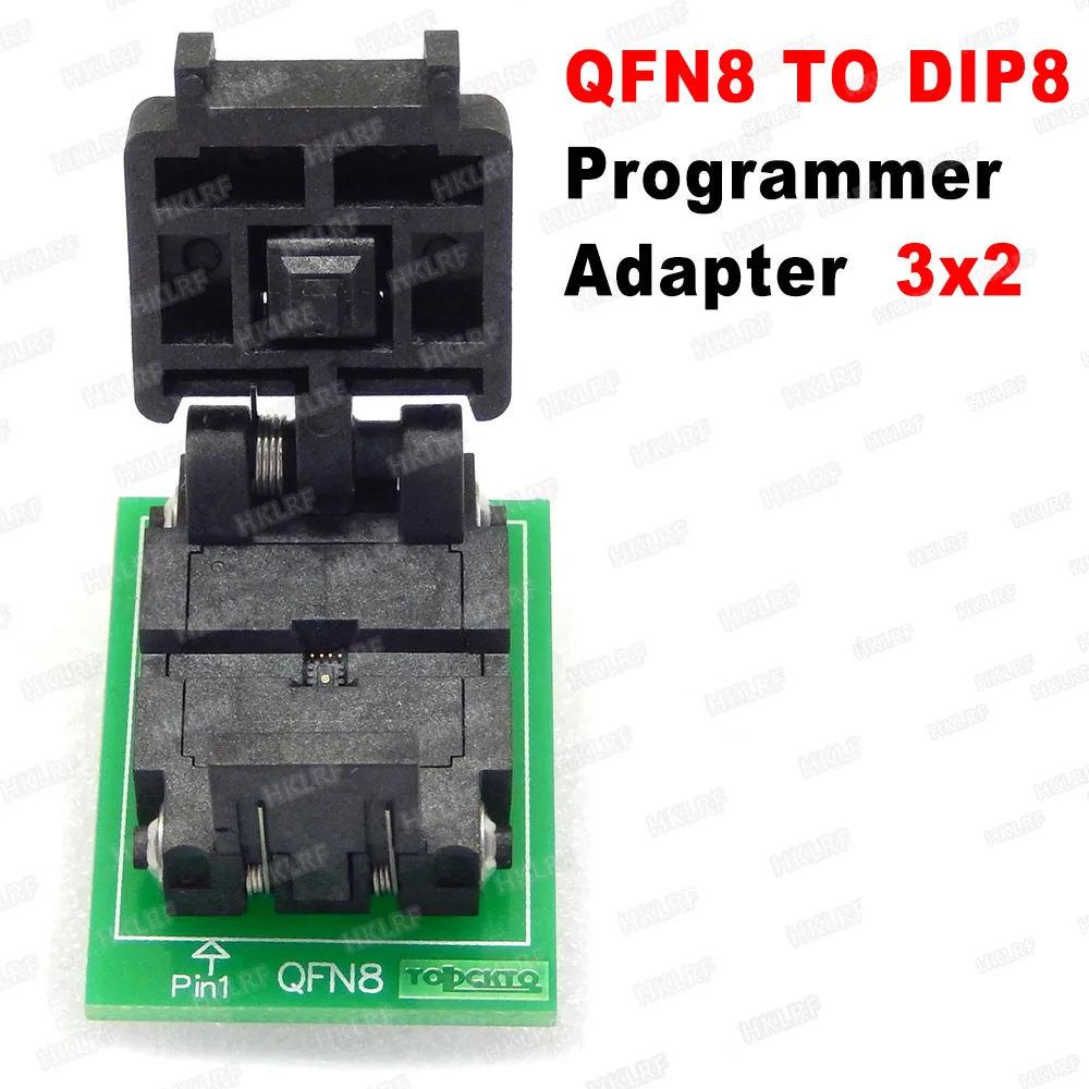 QFN8 для DIP8 программист адаптер WSON8 DFN8 MLF8 для DIP8 гнездо для 25xxx 6x5 3x2 8x6 мм шаг = 1,27 мм
