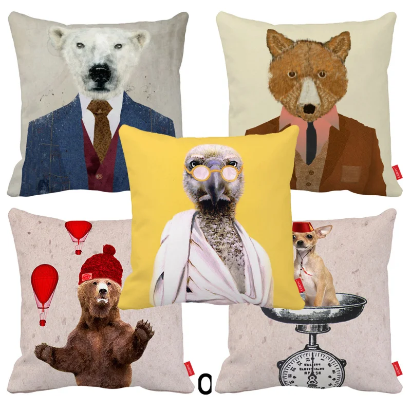 Страусиный медведь волк собака животное портрет картина Печать автомобиля