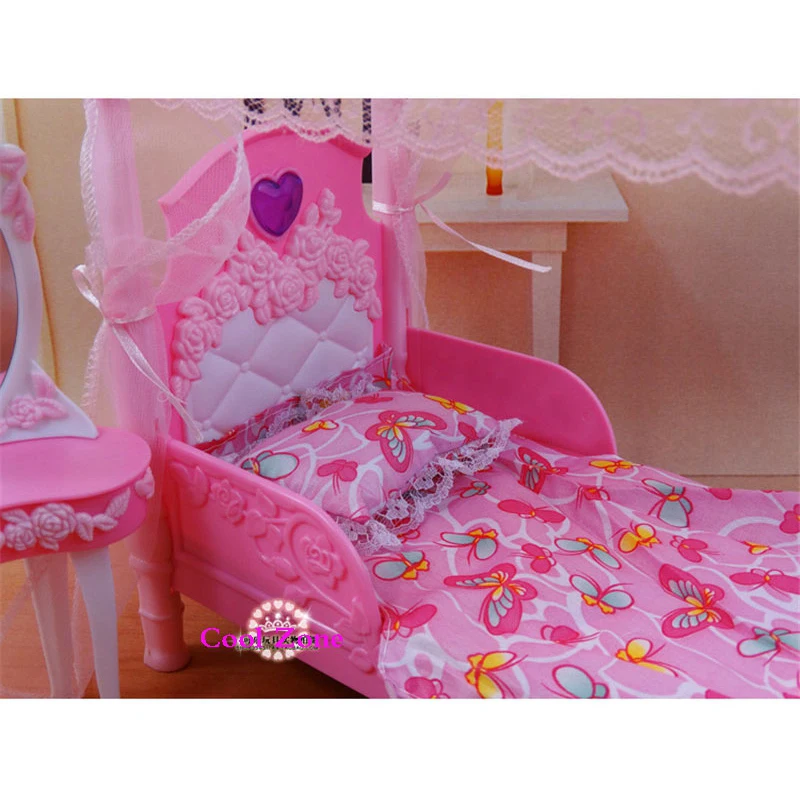 Миниатюрная мебель Dreamy Rose спальня для куклы Барби дом Классические игрушки