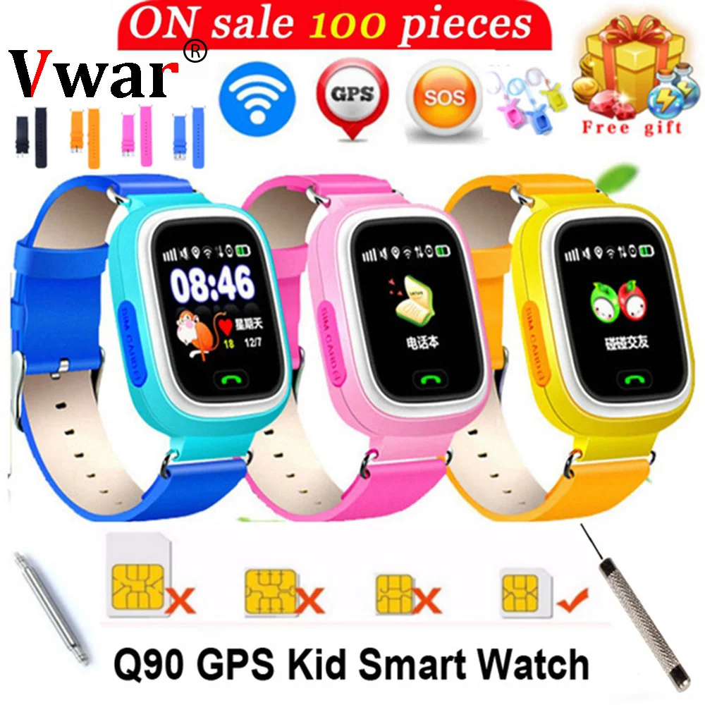 GPS Q90 Детские Смарт детские часы SOS Вызов Wi Fi местоположение трекер ребенок