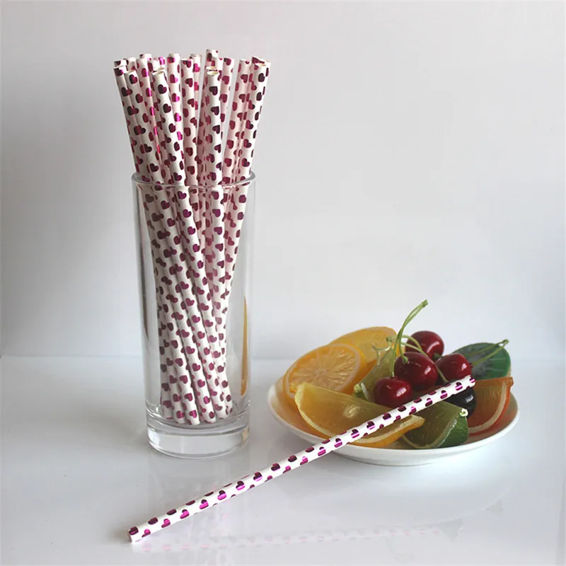 25 шт. декоративные сердца цвета розового золота|straw mix|straw goldstraws 25pcs |