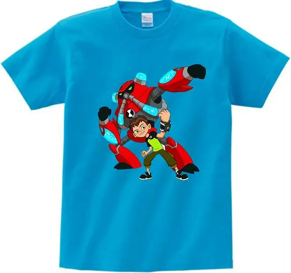 blue childreT-shirt Г. Летние топы, костюмы Бена 10, футболка для мальчиков футболки с короткими рукавами для мальчиков Спортивная одежда детская с коротким рукавом с героями мультфильмов MJ - Цвет: blue childreT-shirt