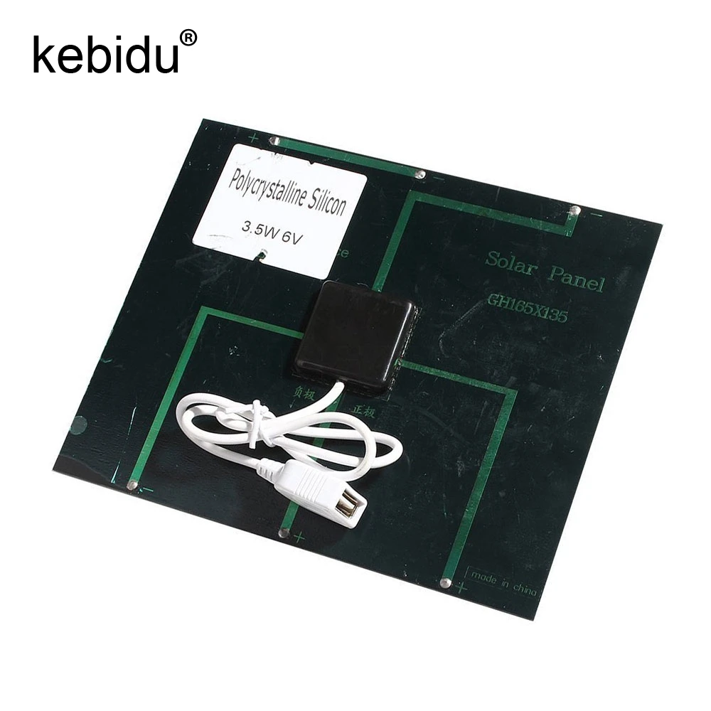 Kebidu портативное зарядное устройство на солнечной батарее с двумя USB панелями 5 в 3