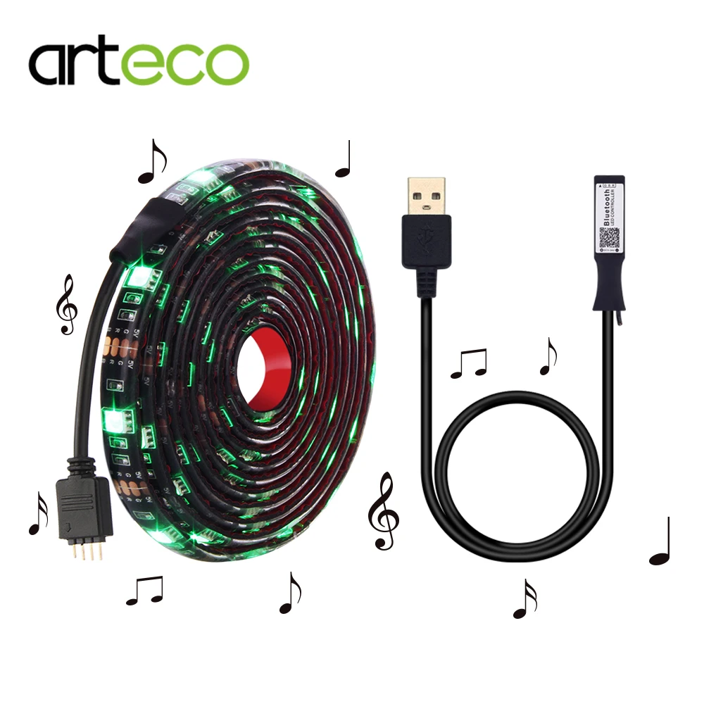 USB Bluetooth RGB набор светодиодных лент 0 5 м/1 м/2 м Светодиодная