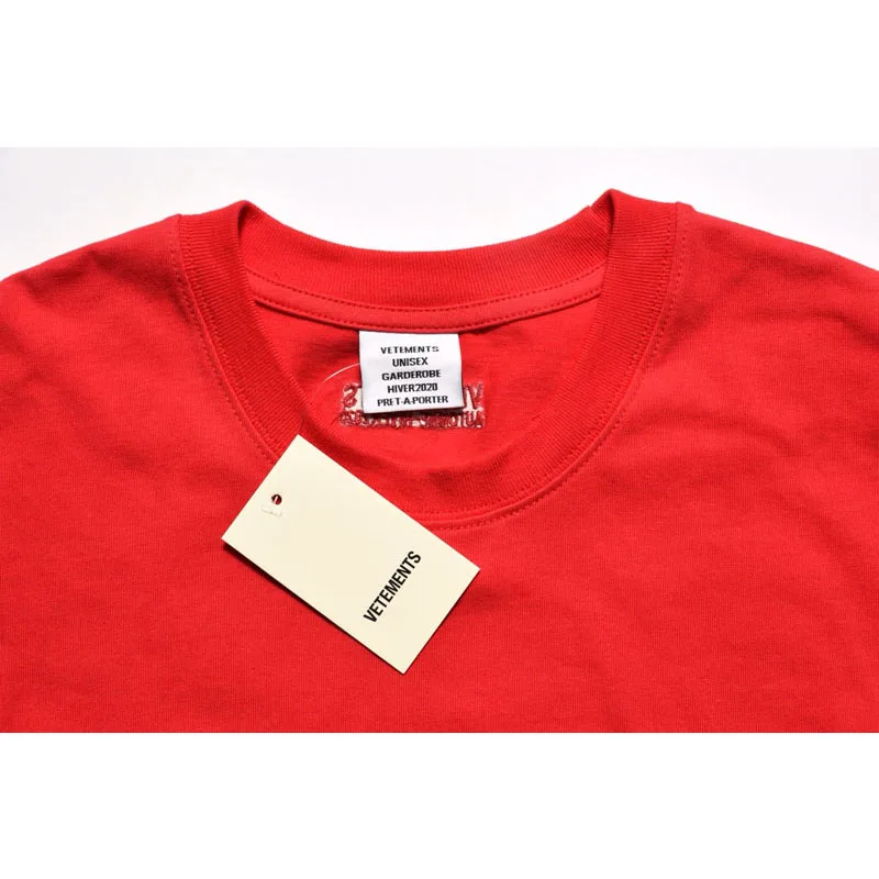 Новейшая футболка Vetements с большим ярлыком для мытья снаружи женские и мужские