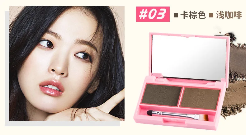 2 Color Waterproof Eyebrow Powder Eye Shadow Palette Brush Eyebrow Enhancer