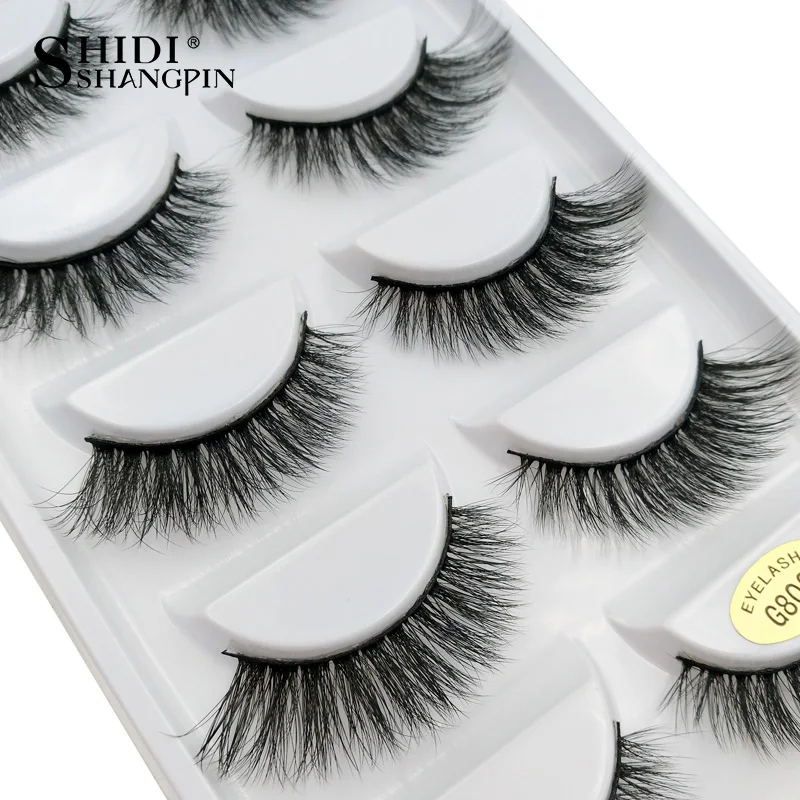 

SHIDISHANGPIN 5 pairs 3d mink eyelashes natural long fake mink eyelashes handmade eyelash extension makeup volume cilios G806