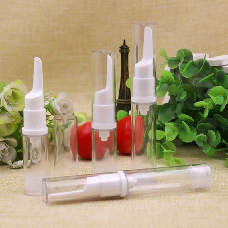 Free Shipping 5ml 10ml 15ml Plastic Airless Cosmetic Pump Bottle White Essence Eye Cream Press Bottles long mouth white | Красота и