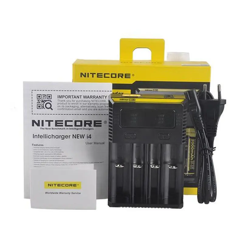 Зарядное устройство NITECORE i4 Intelli 2017 литий-ионное Ni-MH умное зарядное с 4 слотами 18650