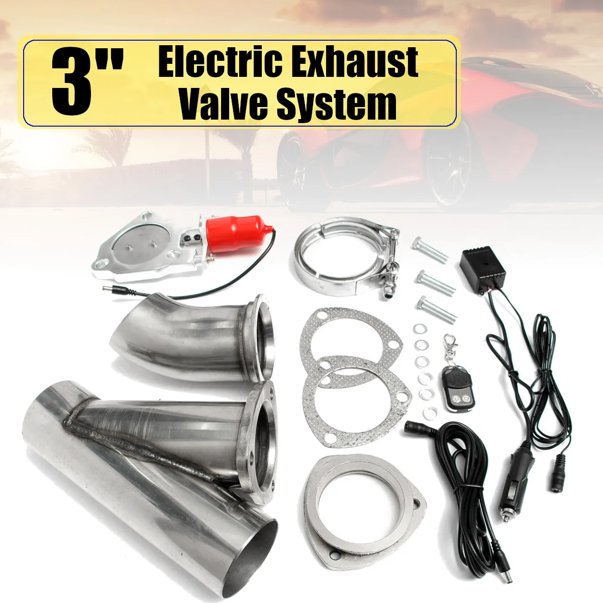 3" Electric Exhaust Valve Catback Downpipe Systems Kit Remote Intelligent E-Cut