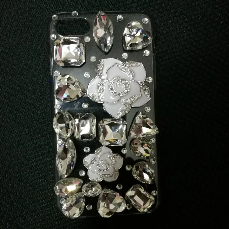3D Блестящий чехол для iphone 8 Plus x i7 6s 5S 5c se 4S 4 с кристаллами и бриллиантами цветком